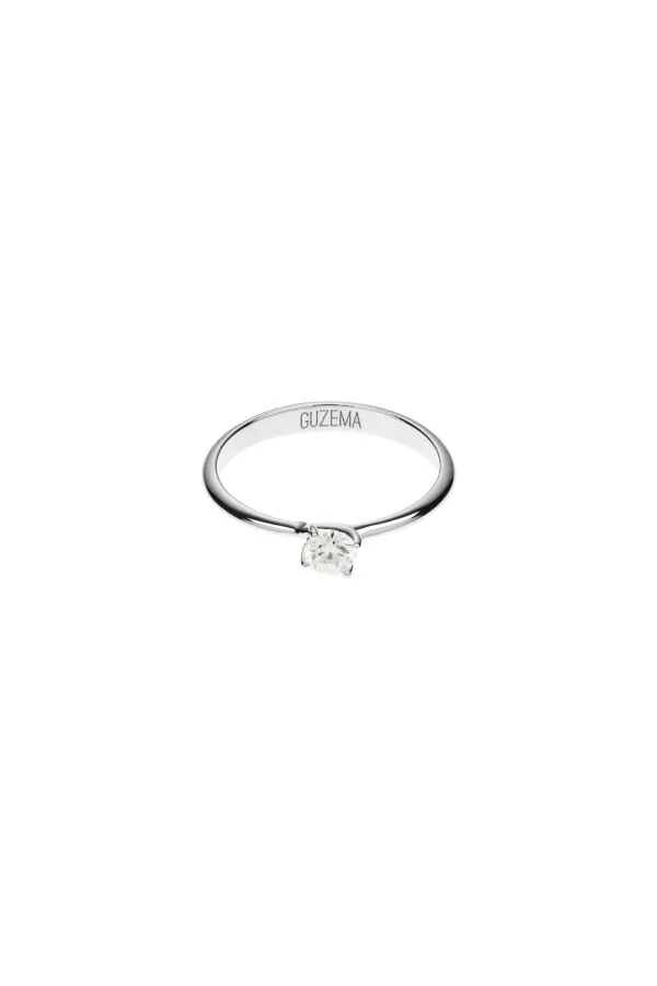 Rings Solitaire Engagement Ring, white gold with luxury craftsmanship from Guzema