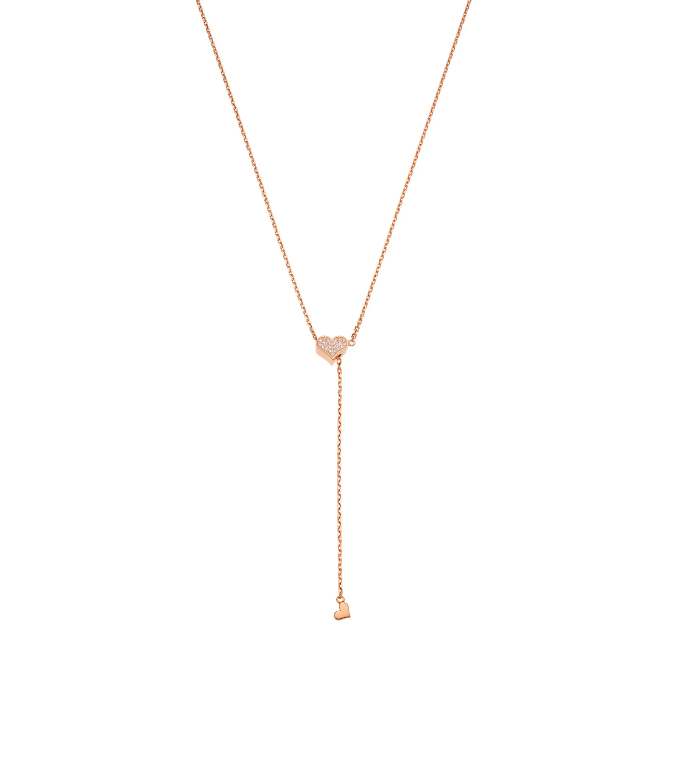 Necklaces Heart Transformer Necklace, diamonds, rose gold with fast delivery from Guzema