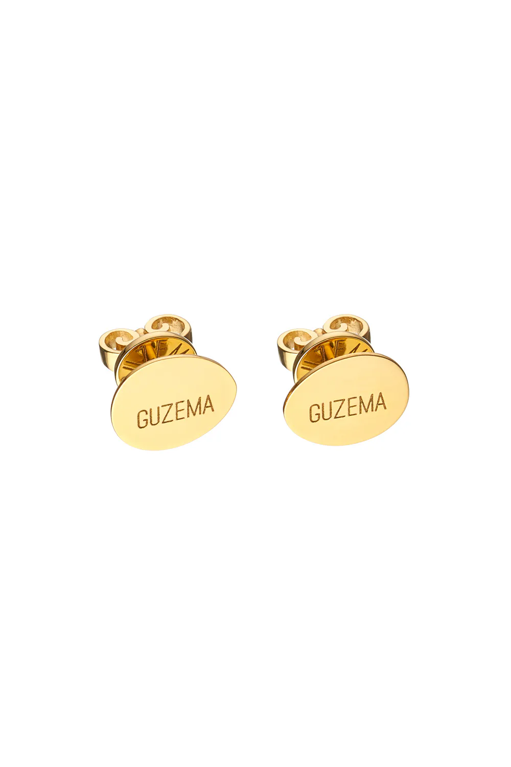 Earrings Flat earrings, yellow gold with timeless design by Guzema