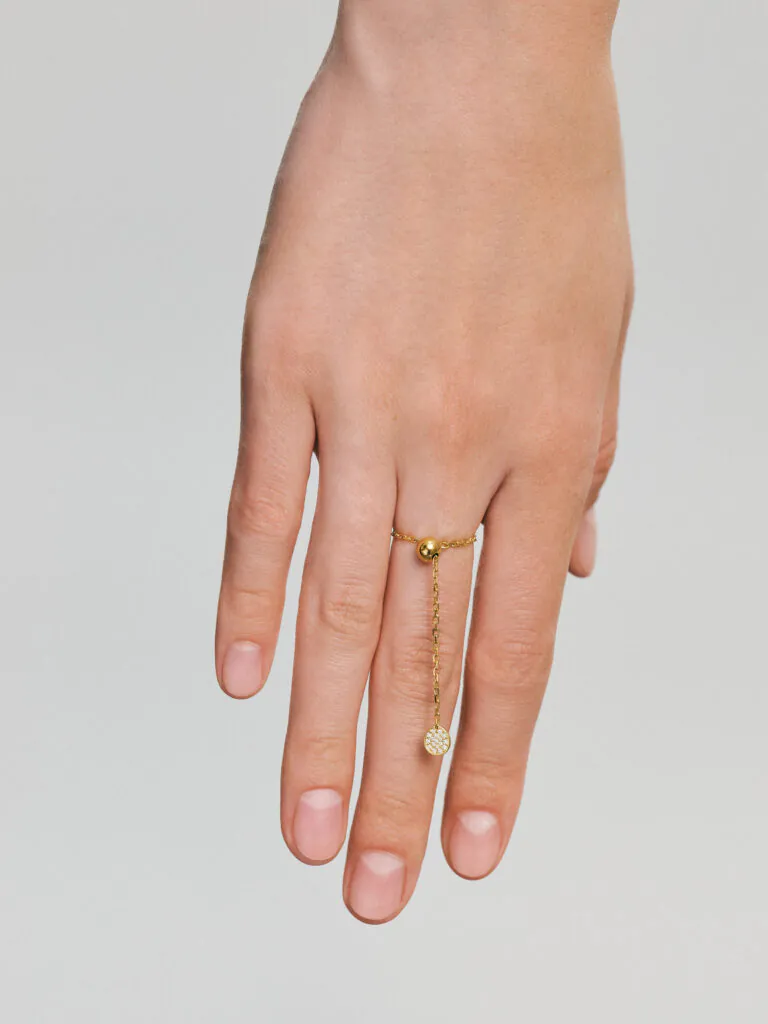 Rings Flat Charm Transformer Ring, diamonds, yellow gold with modern design available now