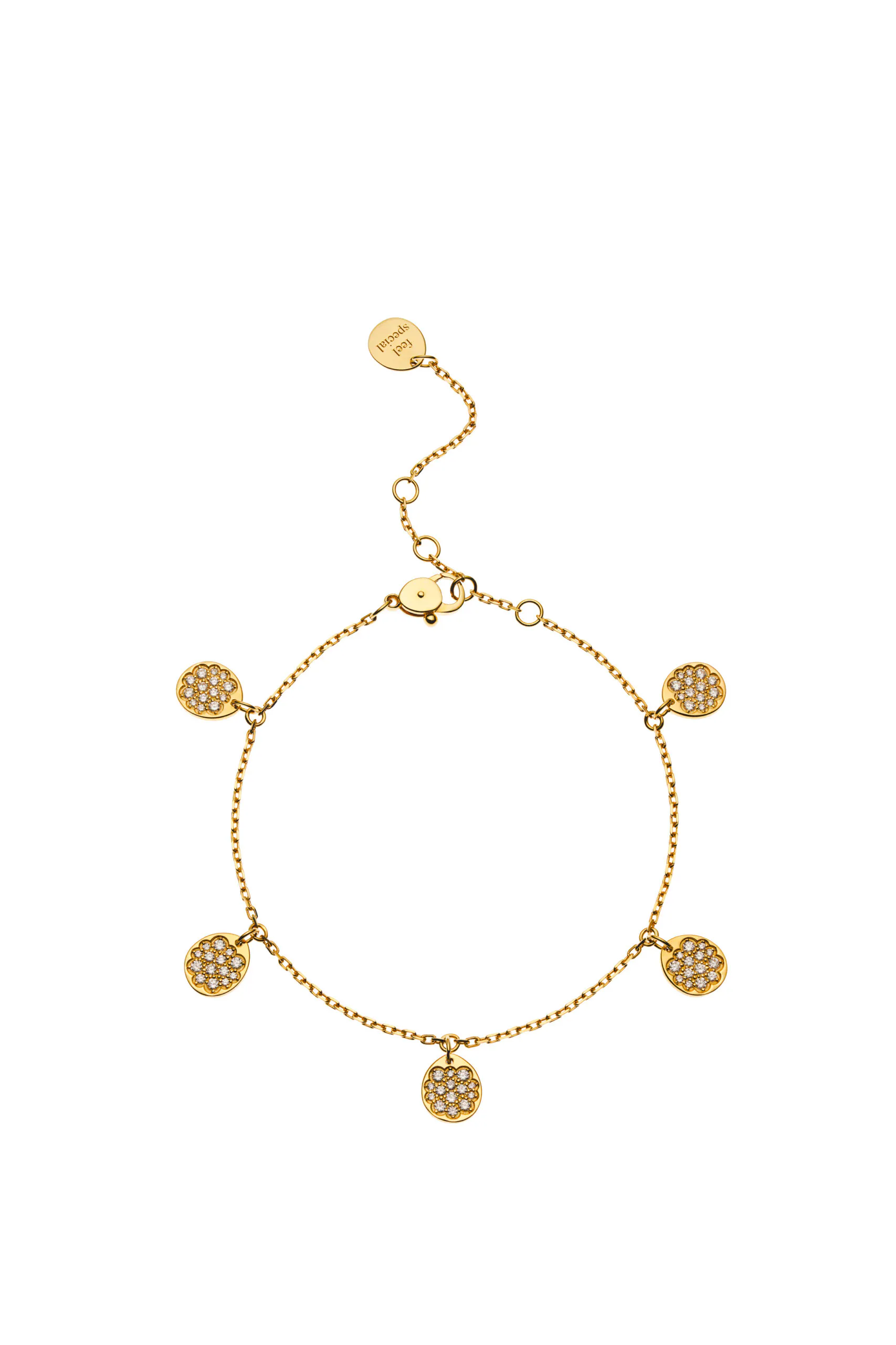 Bracelets Flats Quintet Bracelet, yellow gold, diamonds for everyday elegance