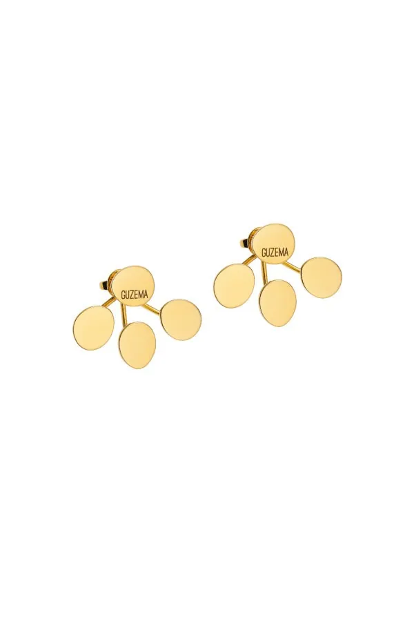 Earrings Tetra Flat Transformer Earrings, 10 mm, yellow gold for a unique and sophisticated look