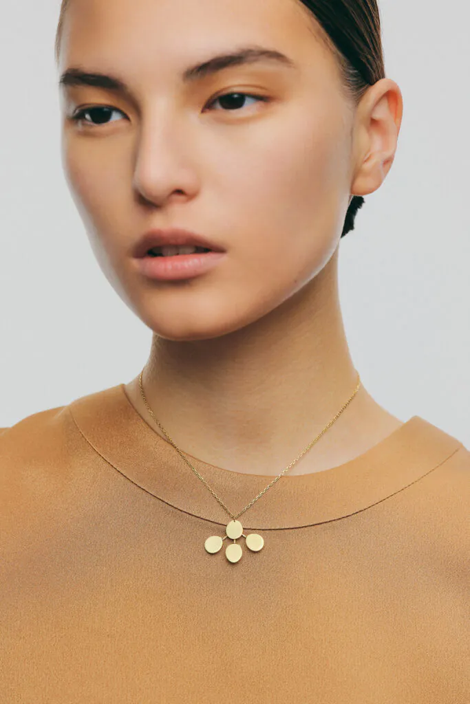 Exclusive Necklaces Petal Flat Necklace, yellow gold from Guzema