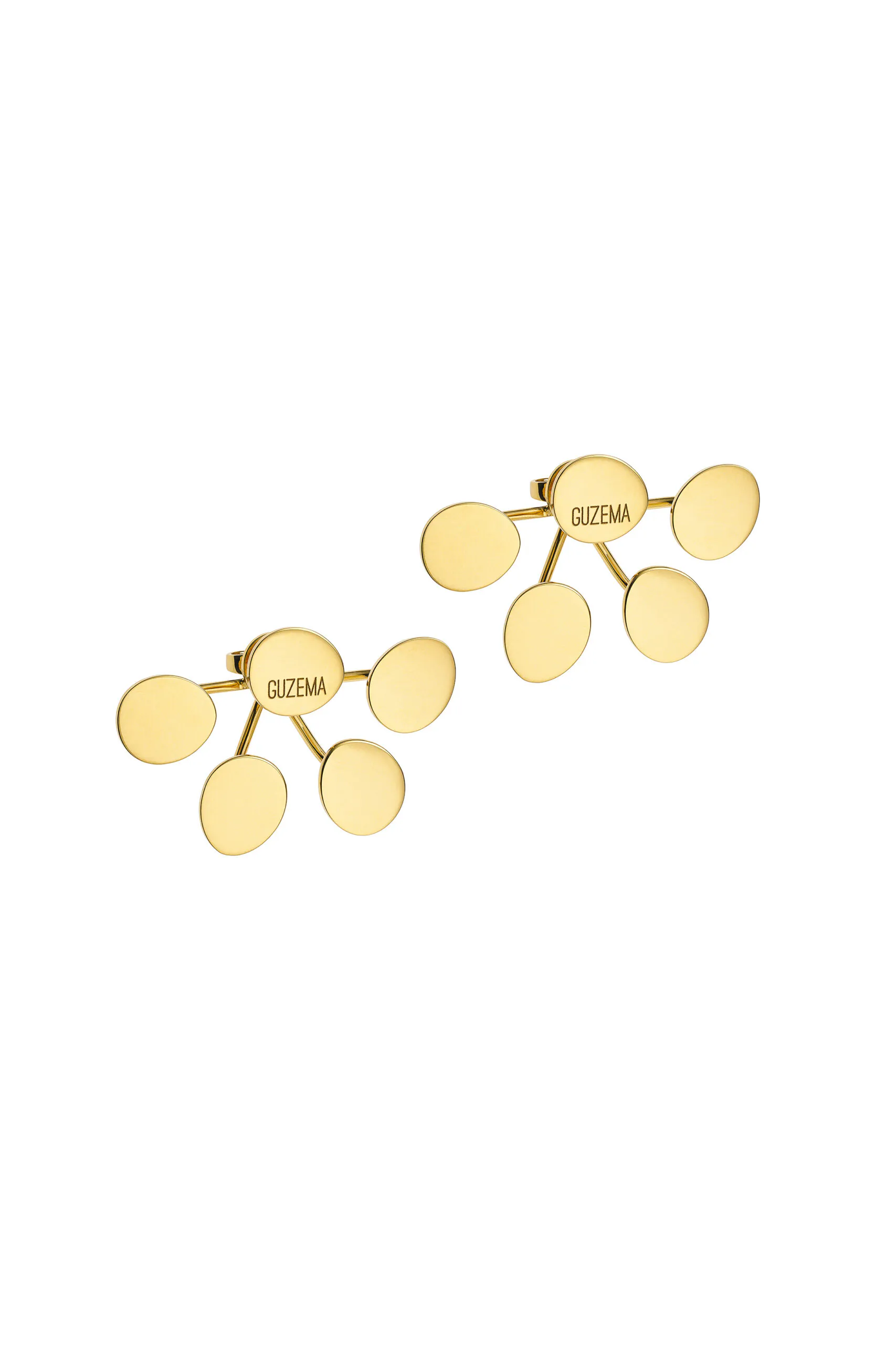 Earrings Bold Quintet Flat Earrings, yellow gold for stylish and elegant looks