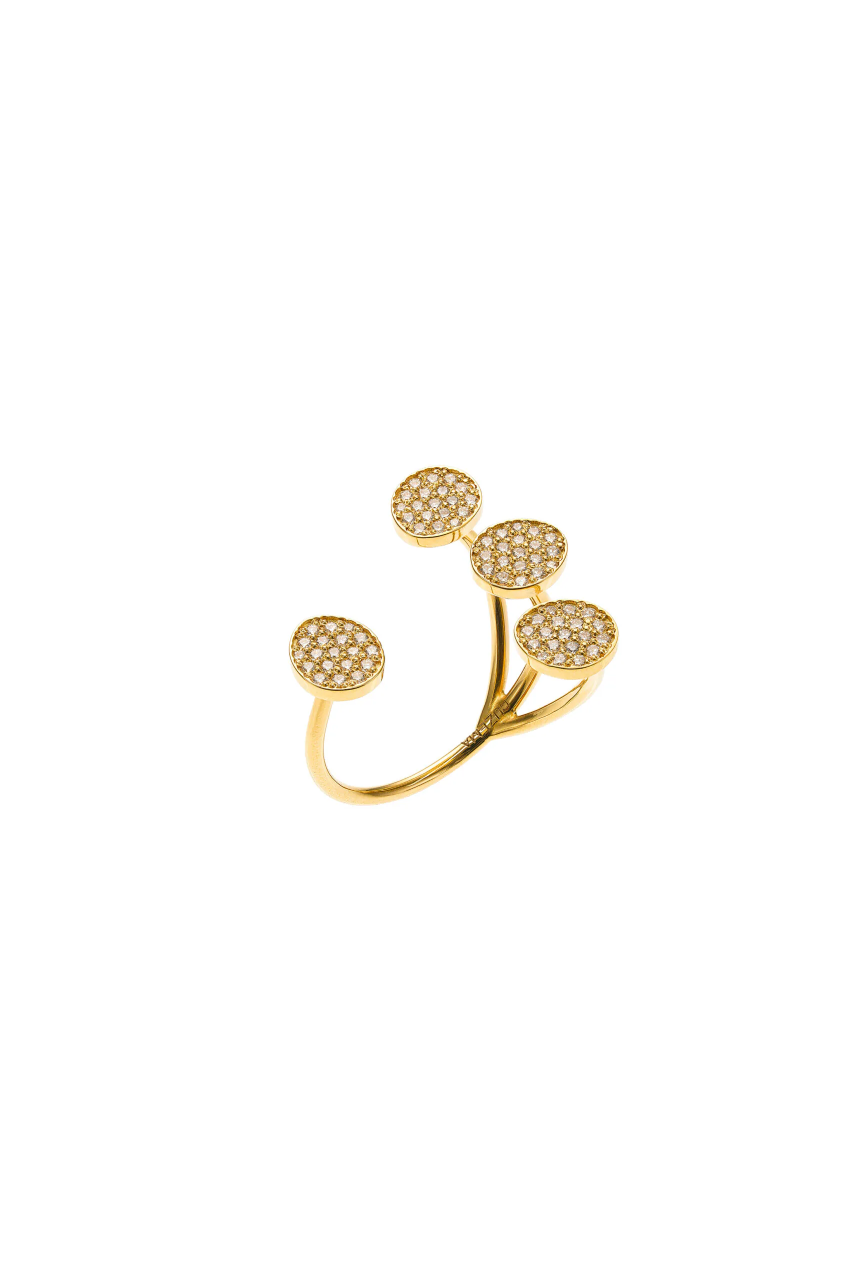 Rings Petal Flat Ring, diamonds, yellow gold with luxury craftsmanship from Guzema