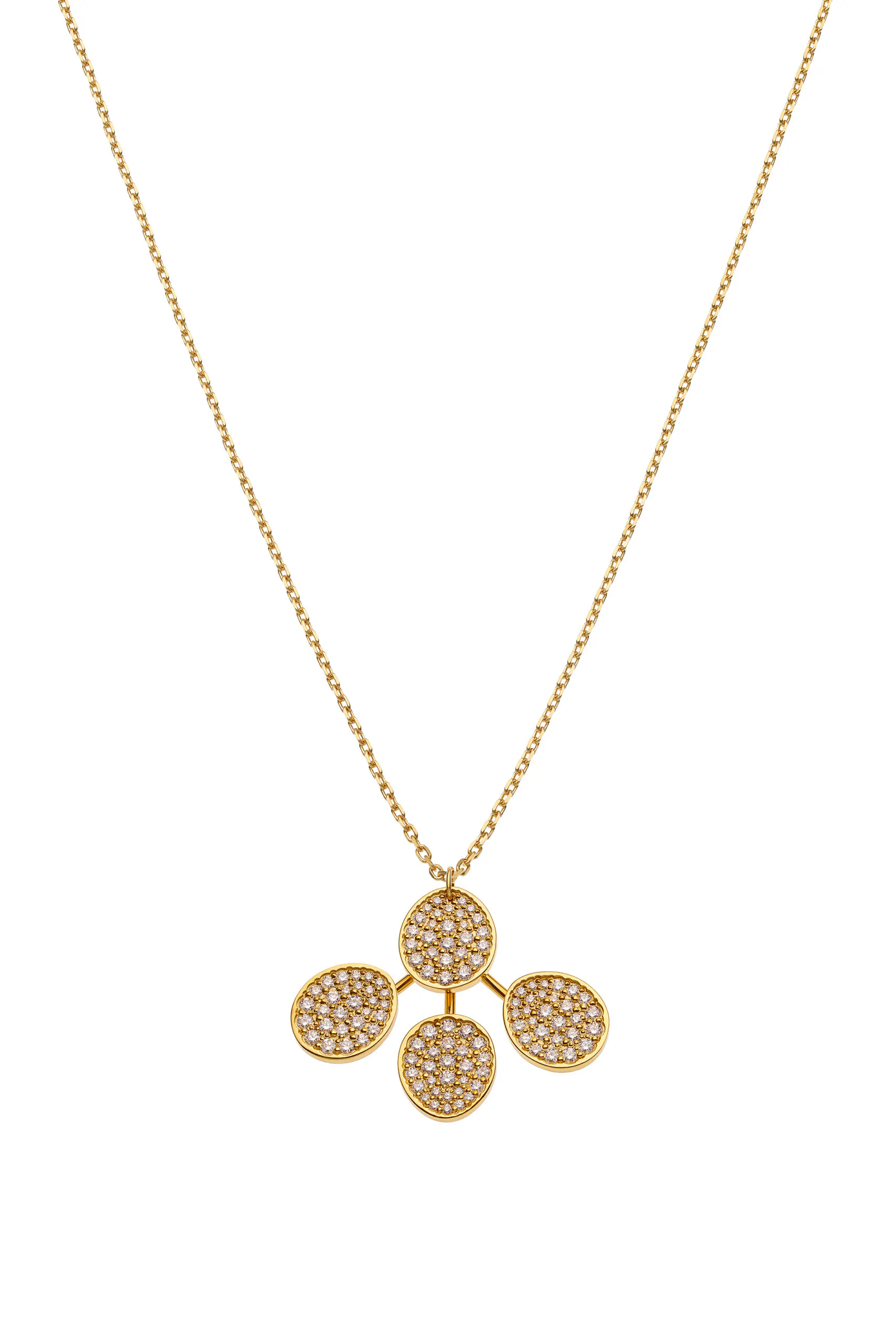 Exclusive Necklaces Petal Flat Necklace, diamonds, yellow gold from Guzema