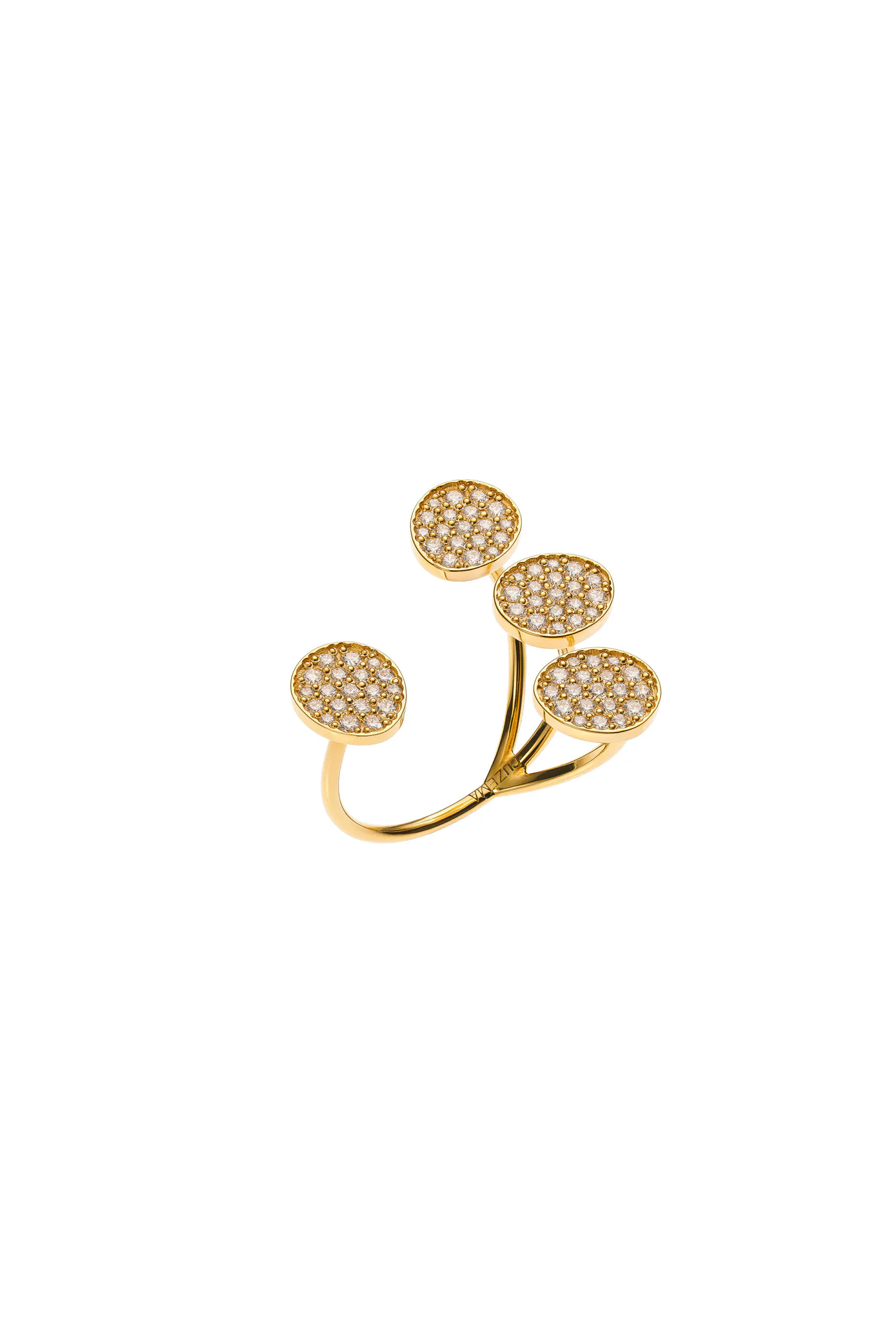 Rings Petal Flat Ring, diamonds, yellow gold with luxury craftsmanship from Guzema