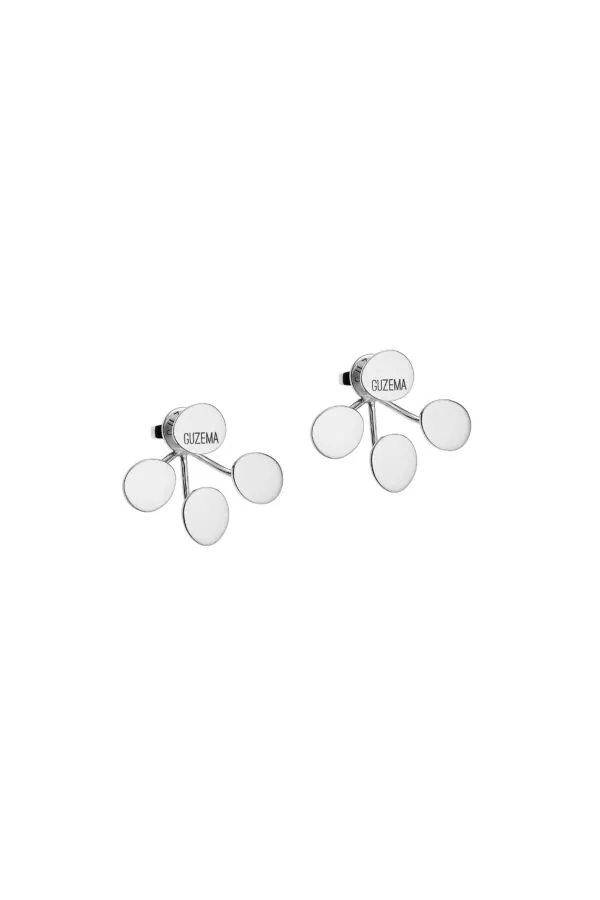 Earrings Tetra Flat Transformer Earrings, 8 mm, white gold for a unique and sophisticated look