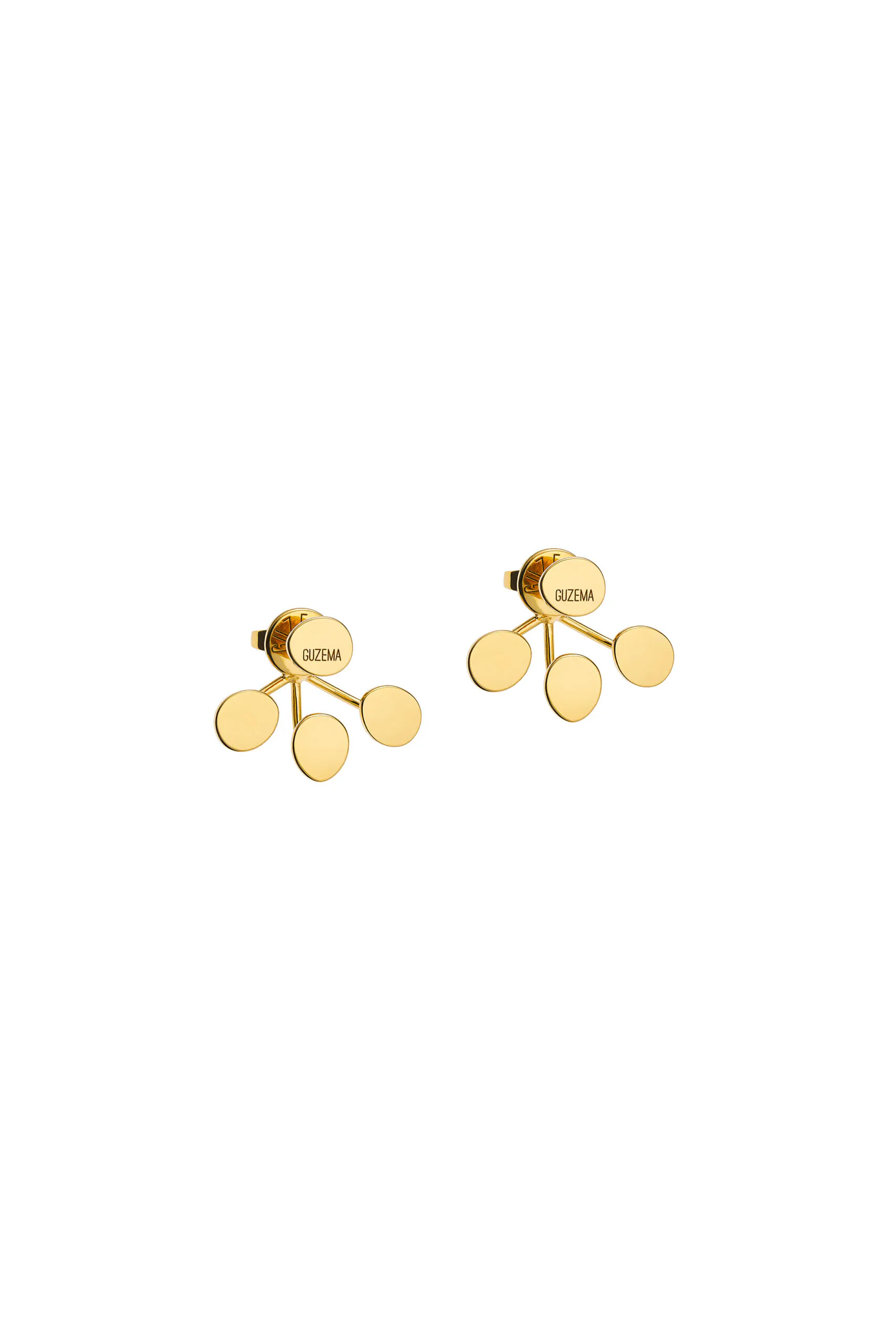 Earrings Tetra Flat Earrings, yellow gold with timeless design by Guzema