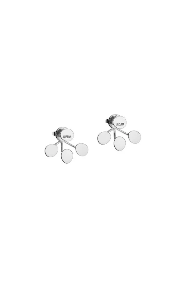 Earrings Tetra Flat Transformer Earrings, 6 mm, white gold with timeless design by Guzema