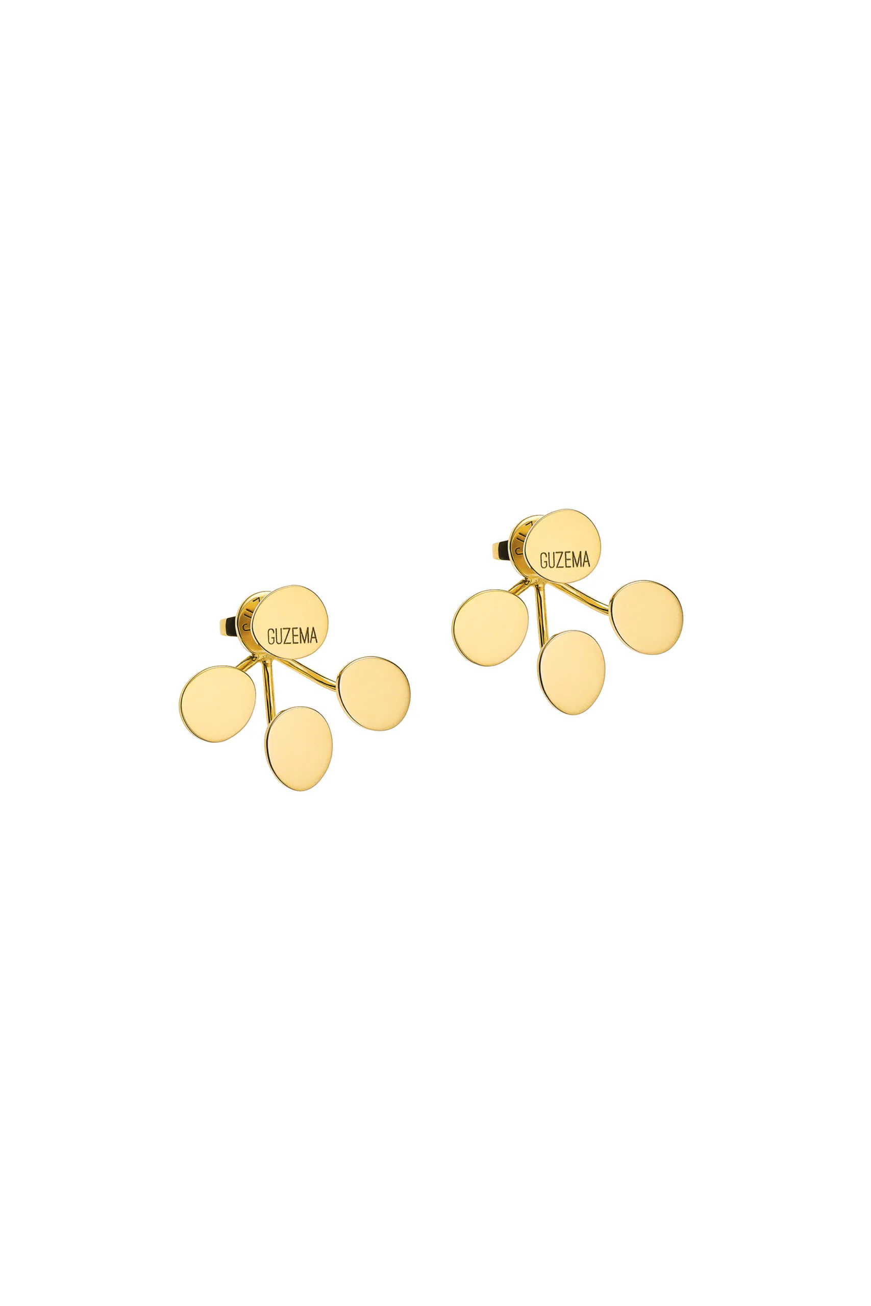 Earrings Tetra Flat Earrings, yellow gold with timeless design by Guzema