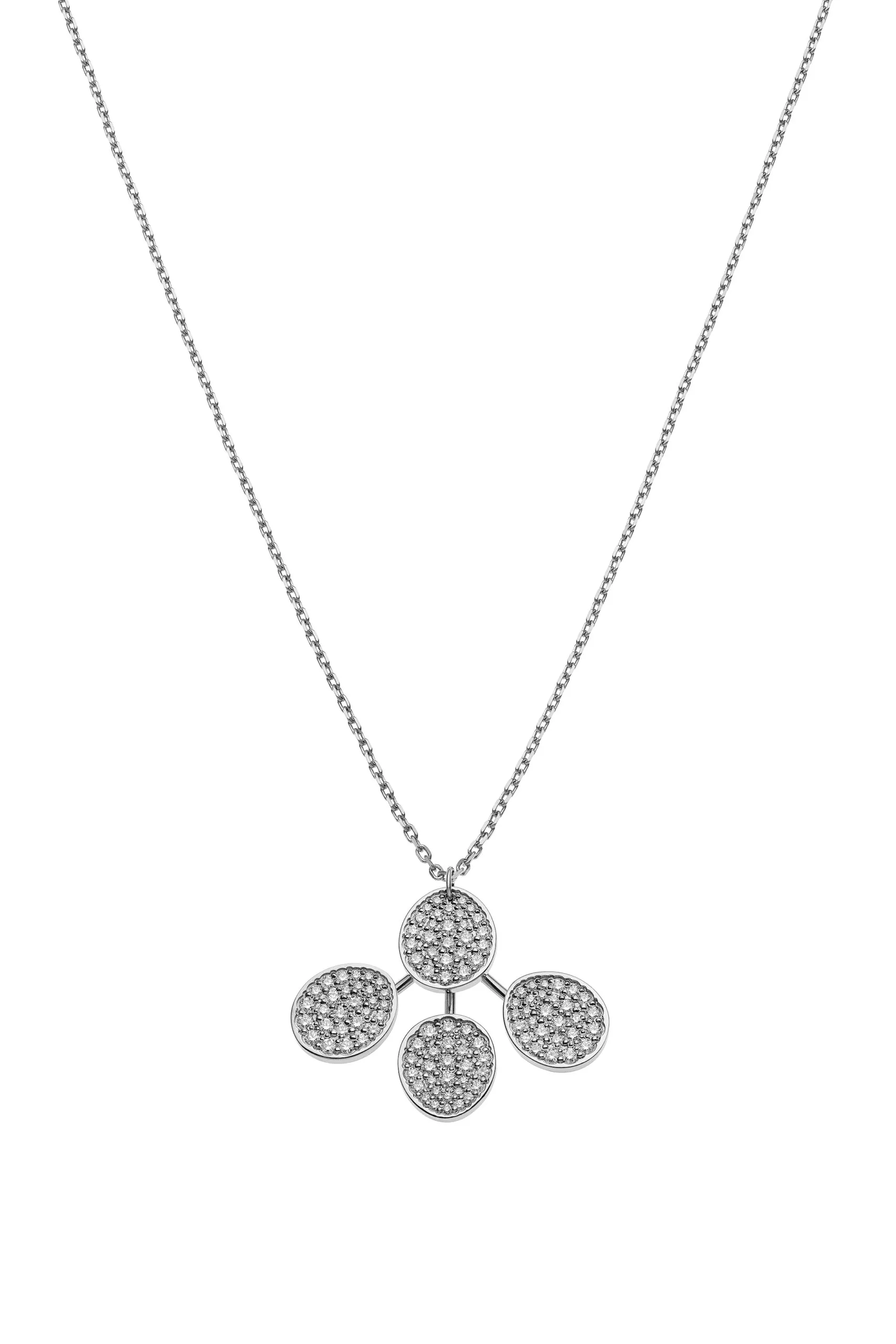 Necklaces Petal Flat Necklace, diamonds, white gold with fast delivery from Guzema