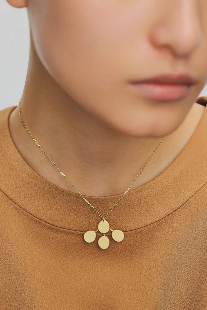 Exclusive Necklaces Petal Flat Necklace, yellow gold from Guzema