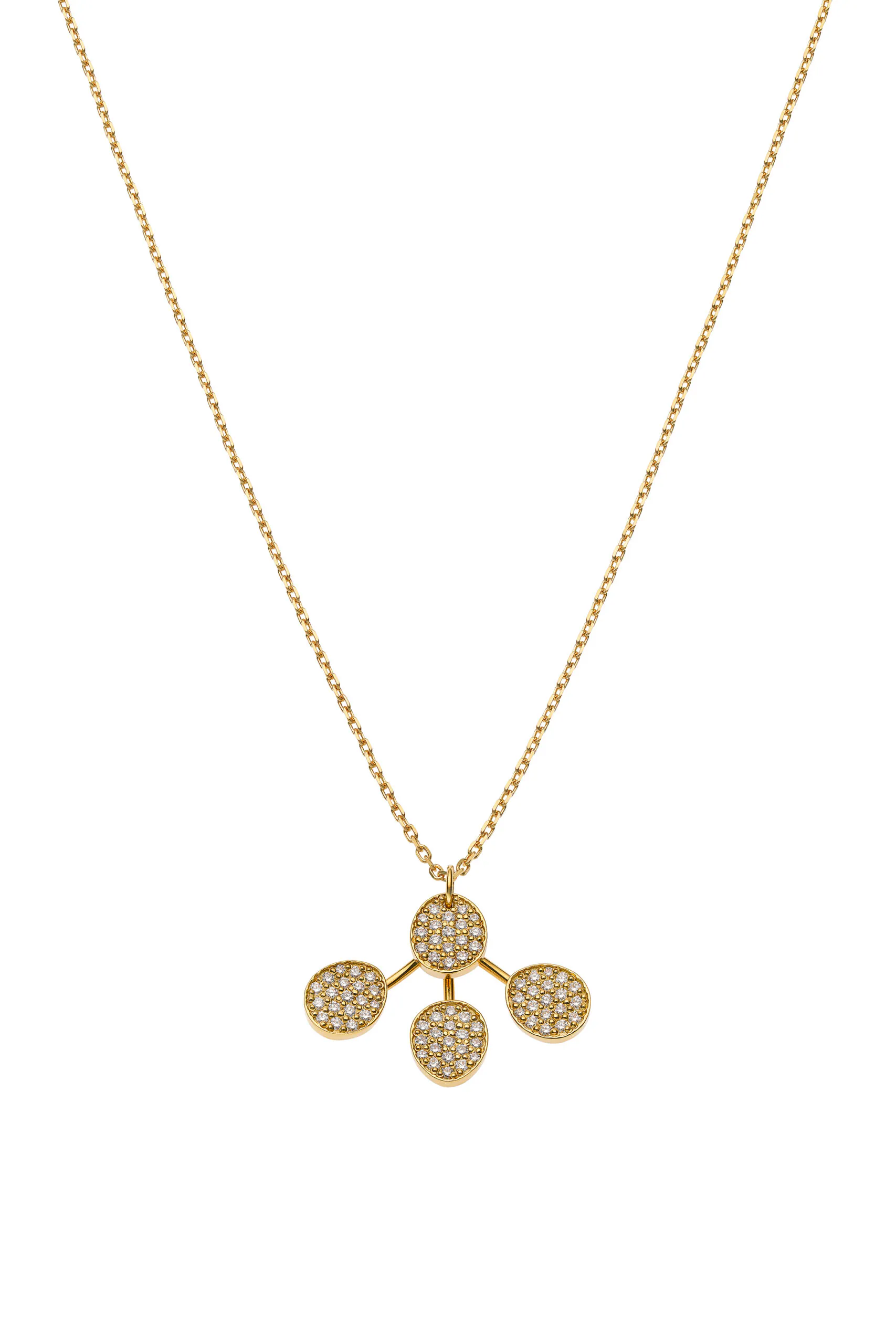 Exclusive Necklaces Petal Flat Necklace, diamonds, yellow gold from Guzema