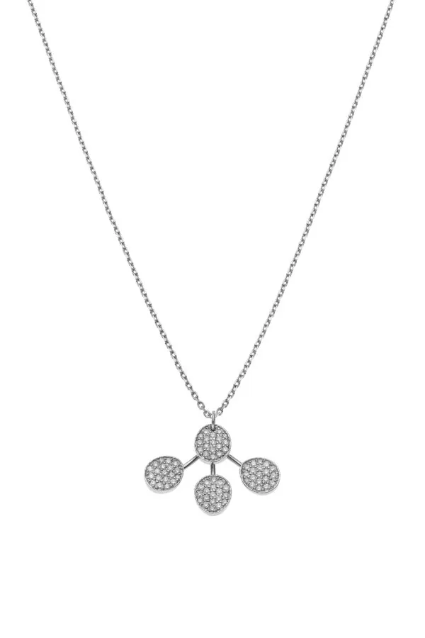 Necklaces Petal Flat Necklace, diamonds, white gold with fast delivery from Guzema