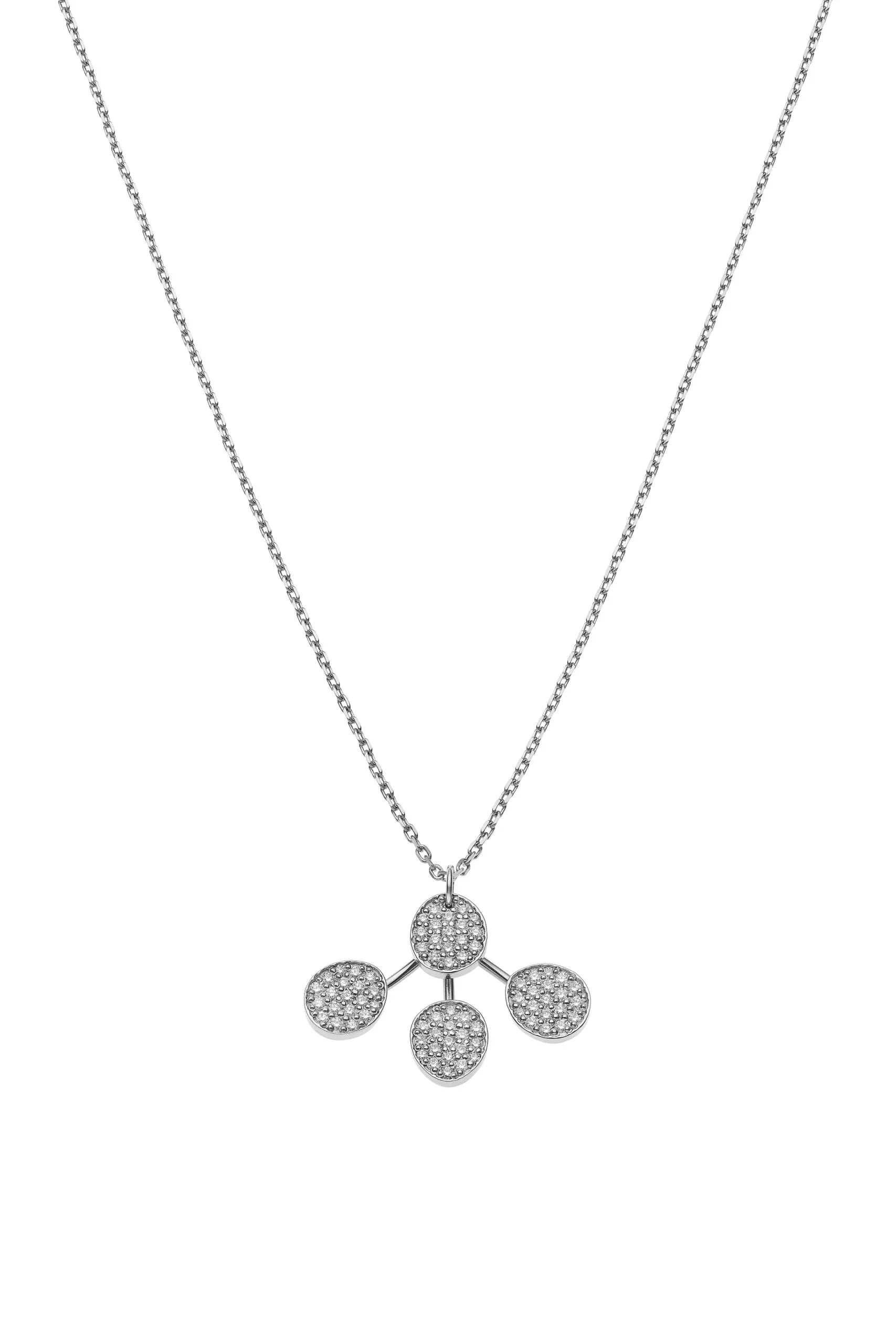 Necklaces Petal Flat Necklace, diamonds, white gold with fast delivery from Guzema