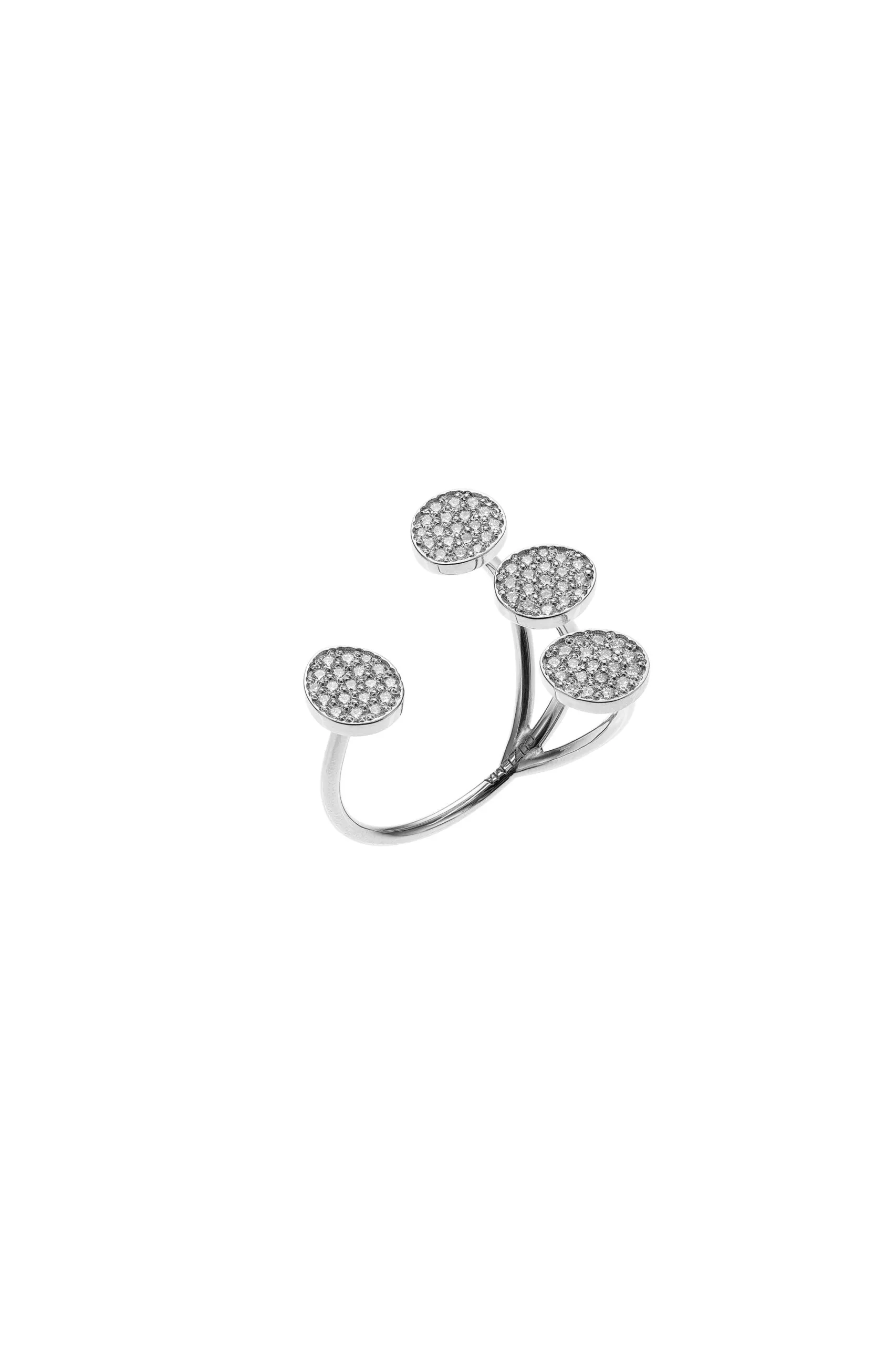 Rings Petal Flat Ring, diamonds, white gold with modern design available now