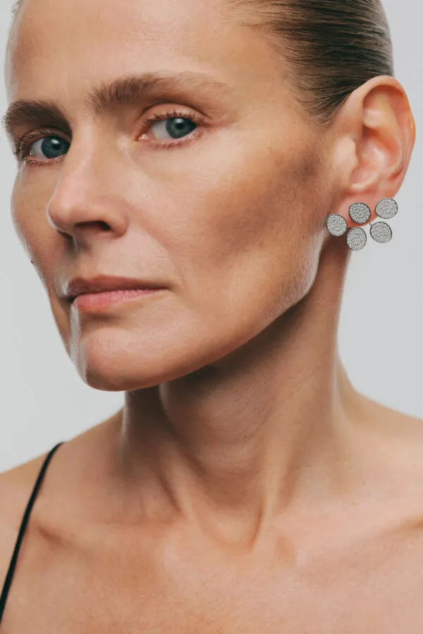 Earrings Bold Quintet Flat Transformer Earrings, diamonds, white gold for stylish and elegant looks