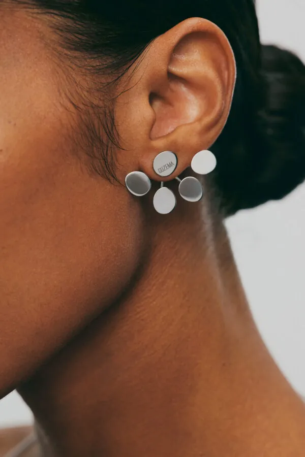 Earrings Bold Quintet Flat Transformer Earrings, white gold for a unique and sophisticated look