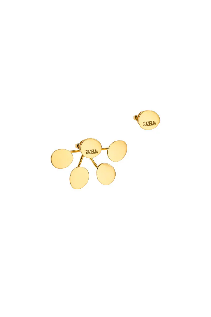 Earrings Bold Quintet Flat Earrings, yellow gold for stylish and elegant looks