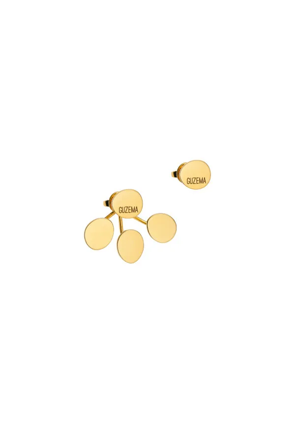 Earrings Tetra Flat Transformer Earrings, 10 mm, yellow gold for a unique and sophisticated look