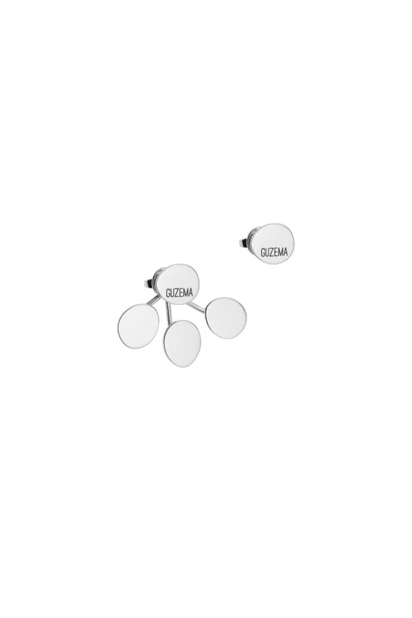 Earrings Tetra Flat Transformer Earrings, 10 mm, white gold for a unique and sophisticated look