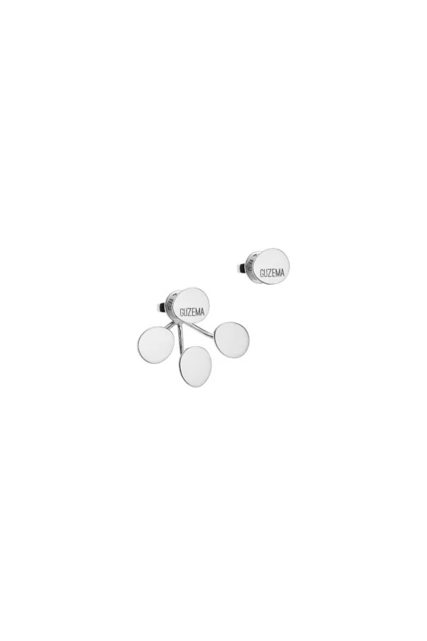 Earrings Tetra Flat Transformer Earrings, 8 mm, white gold with timeless design by Guzema