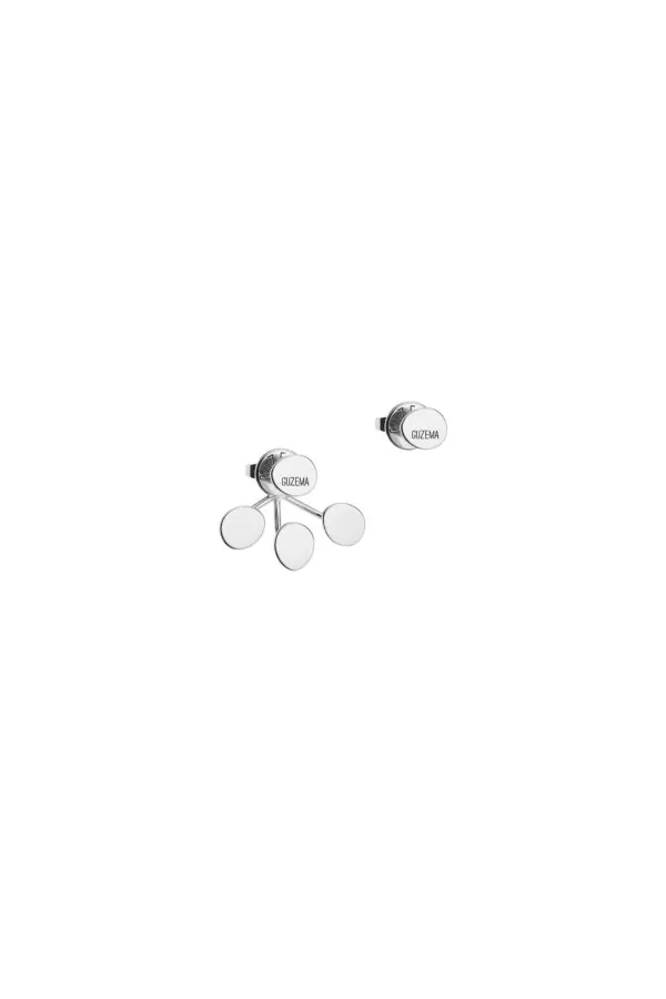 Earrings Tetra Flat Transformer Earrings, 6 mm, white gold for a unique and sophisticated look