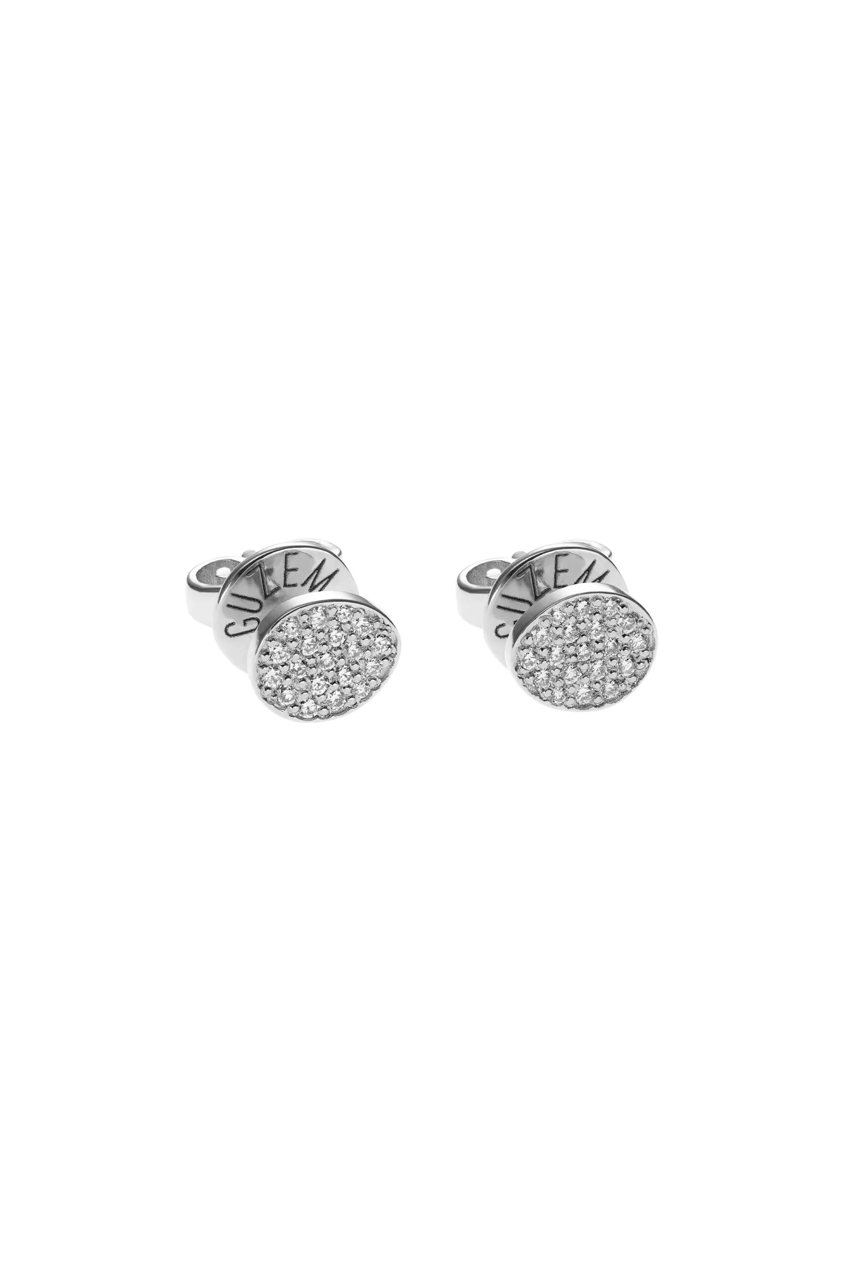 Earrings Flat Mini Earrings, diamonds, 6 mm, white gold for a unique and sophisticated look