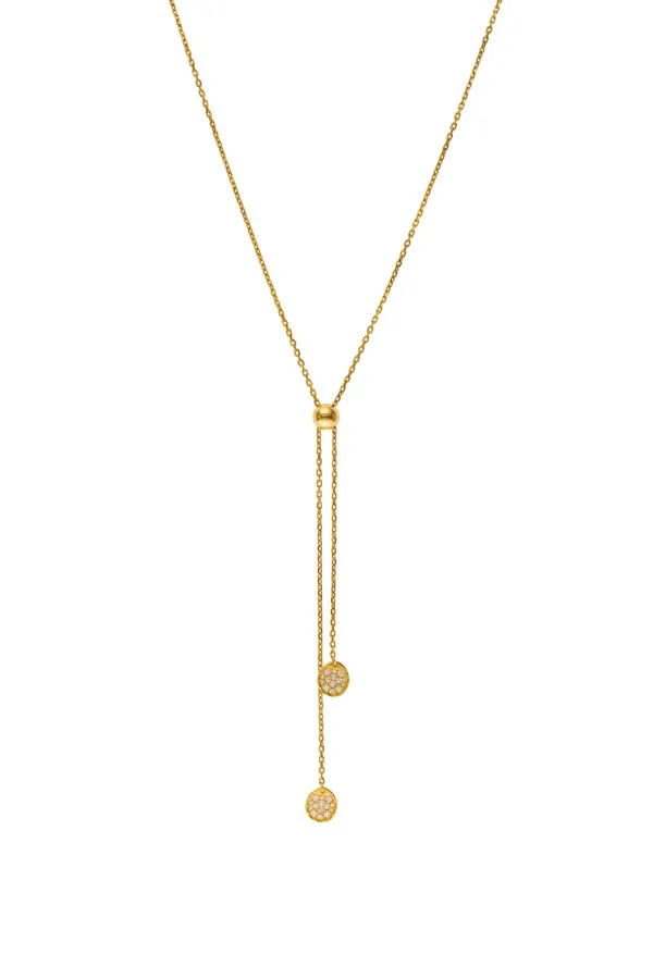 Necklaces Flat Tie Necklace, diamonds, yellow gold with fast delivery from Guzema