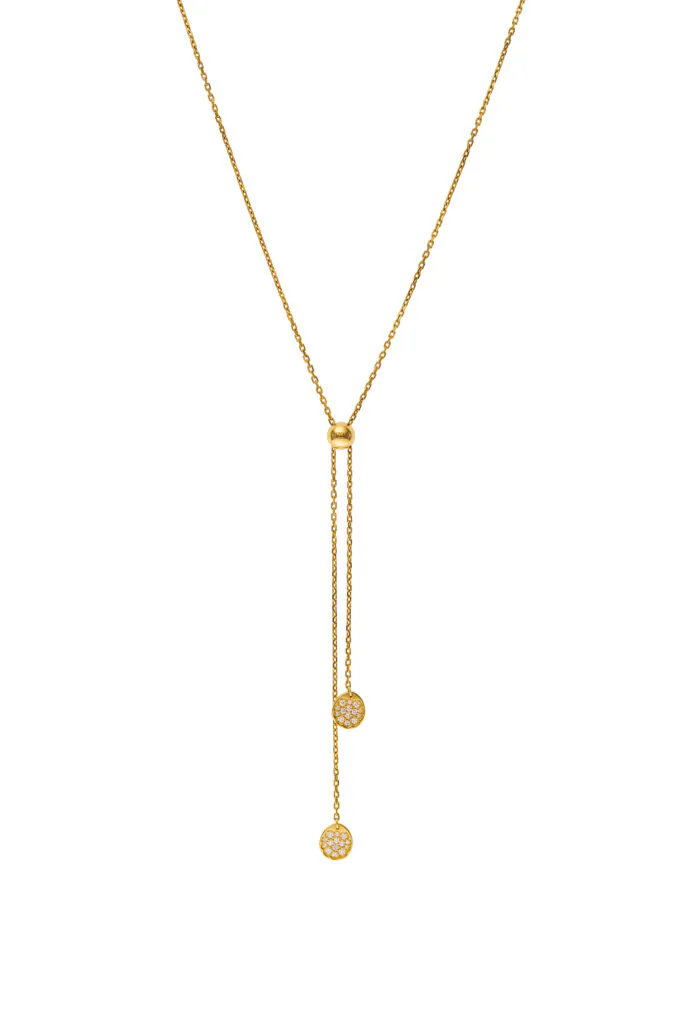 Necklaces Flats Tie Necklace, diamonds, yellow gold with fast delivery from Guzema