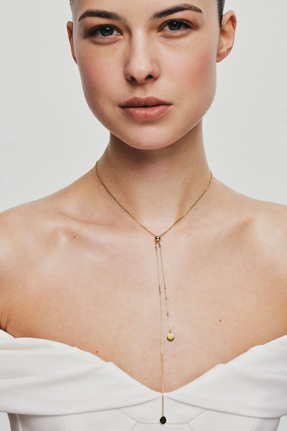 Custom Necklaces Flat Tie Necklace, yellow gold for a luxurious style