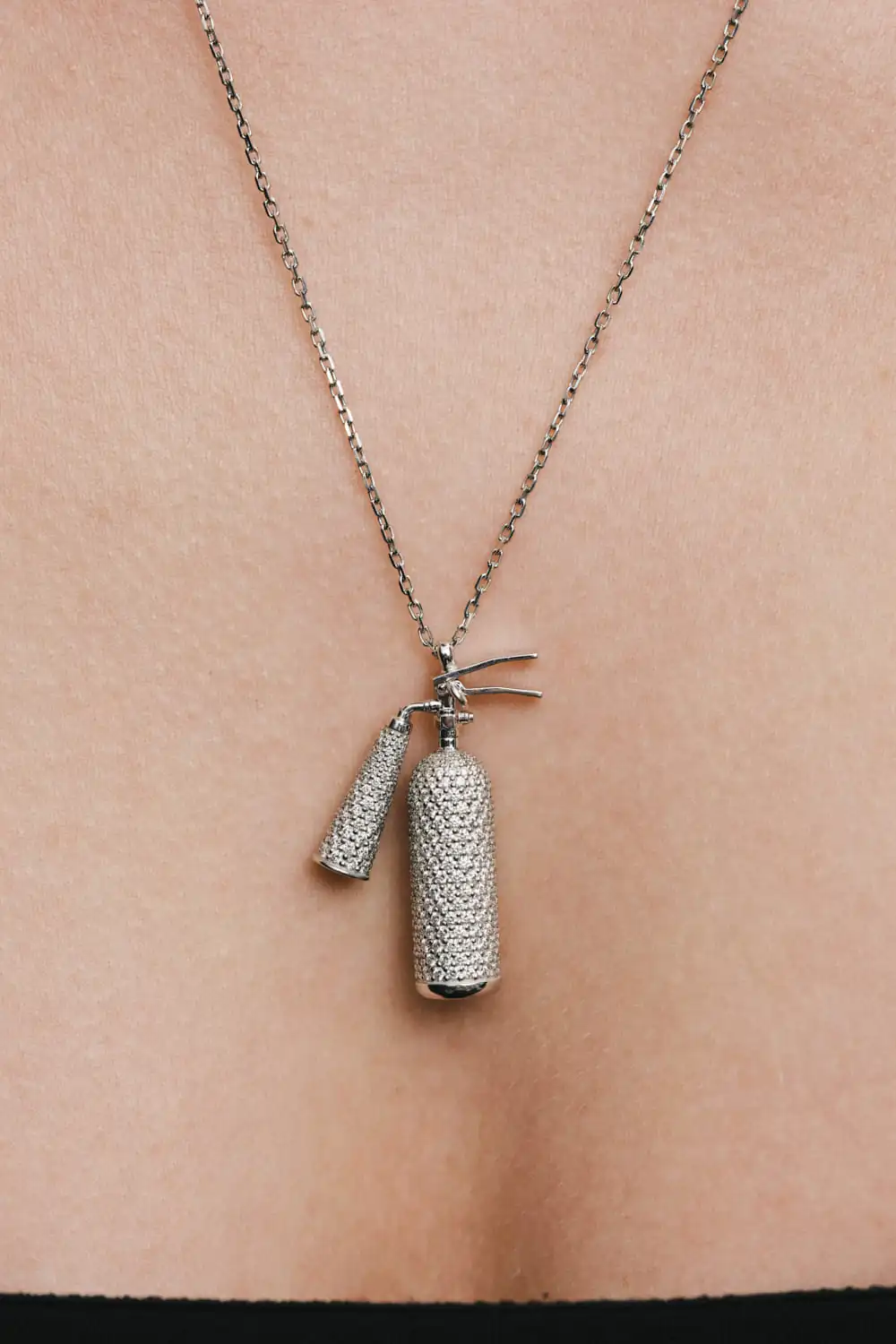 Exclusive Necklaces Mini Extinguisher Pendant, with diamonds, white gold from Guzema