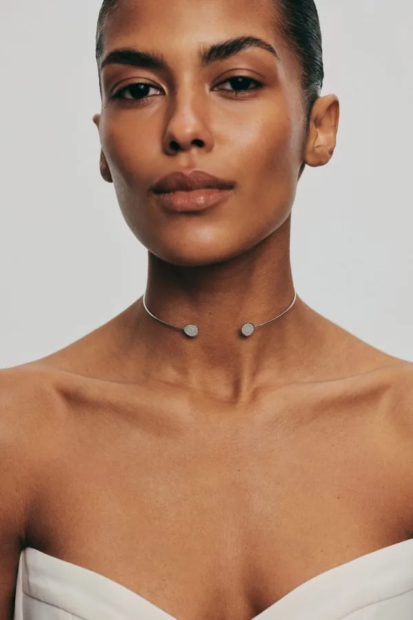 Chokers Flat Choker, diamonds, white gold with exceptional quality