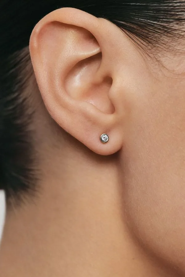Gender-fluid Gift Card Mid Diamond Earrings, white gold for versatile jewelry shopping