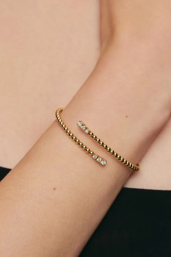 Bracelets Duo Spiral Bracelet, diamonds, yellow gold with modern elegance
