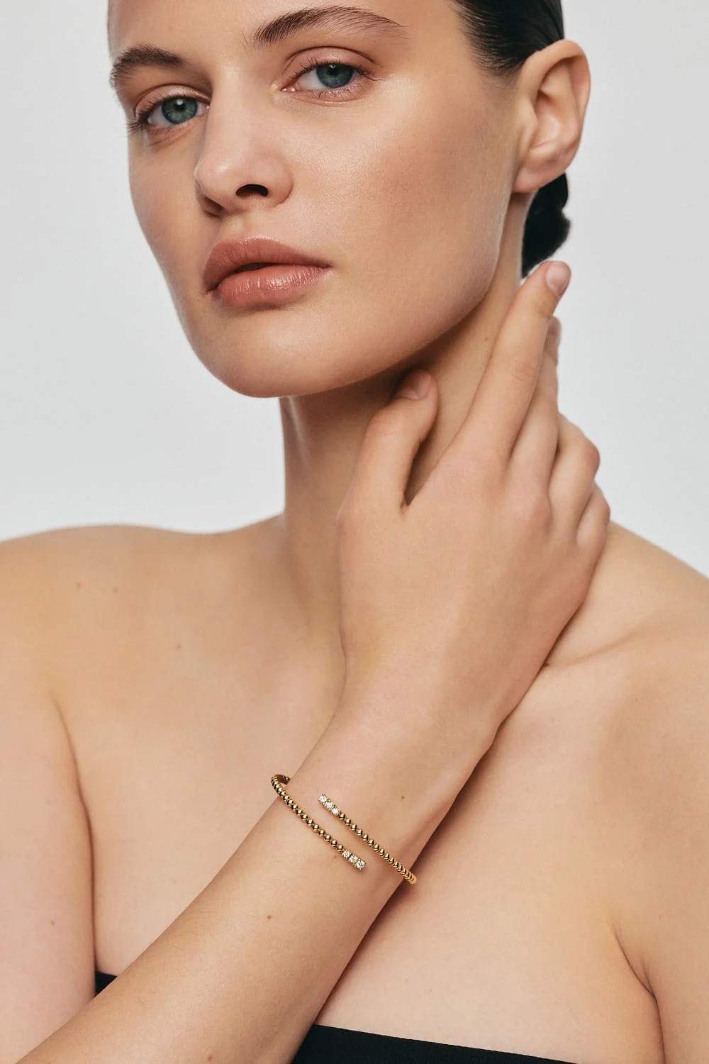 Bracelets Duo Spiral Bracelet, diamonds, yellow gold with modern elegance
