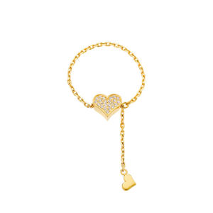 Heart Transformer Ring, diamonds, yellow gold