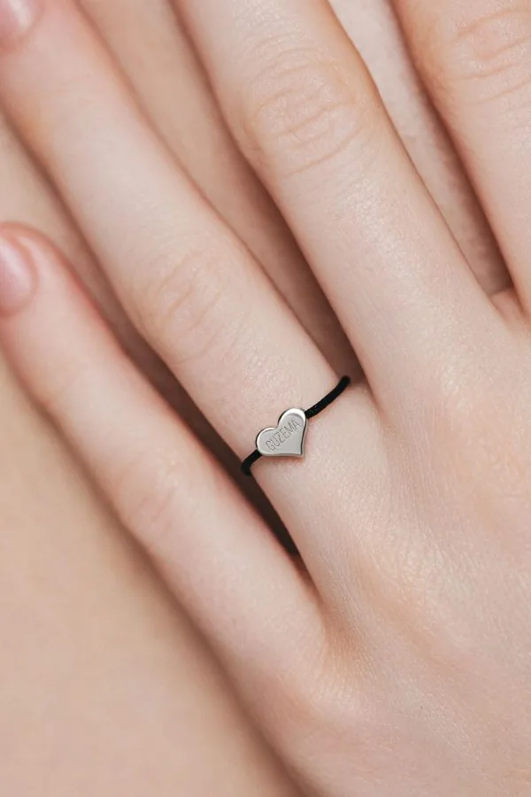 Rings Heart Cord ring, white gold with modern design available now