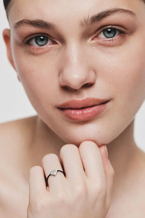 Rings Heart Cord ring, white gold with modern design available now