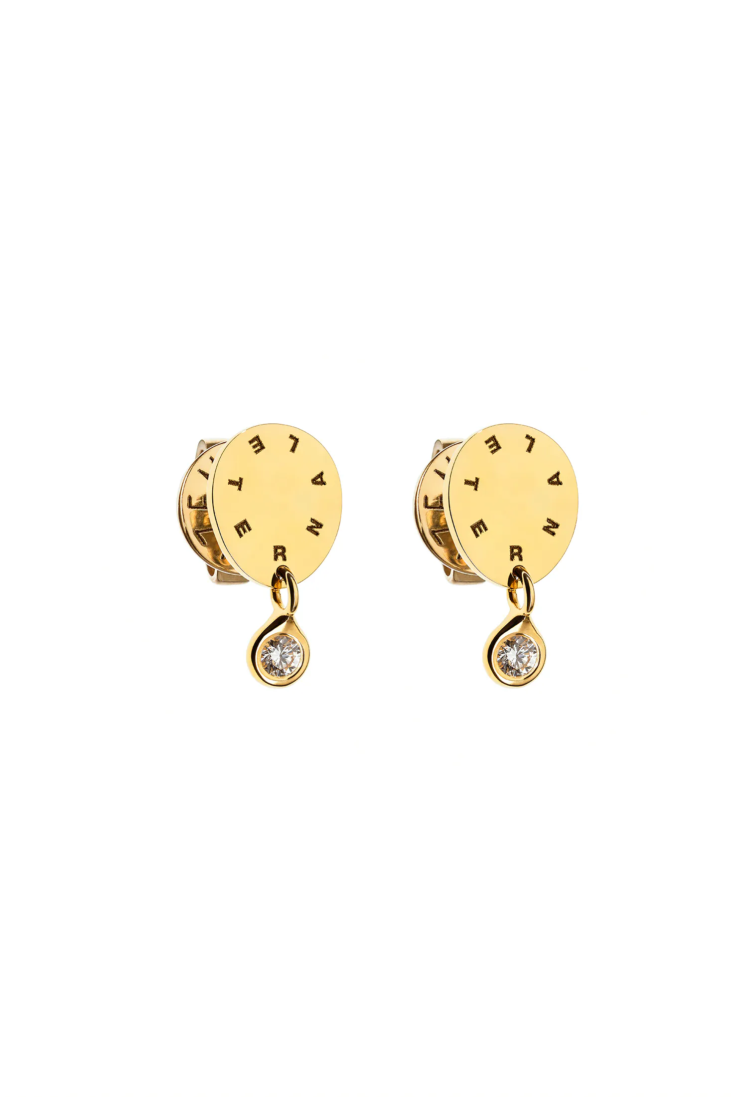 Earrings Solo Diamond Eternal Earrings, yellow gold with timeless design by Guzema