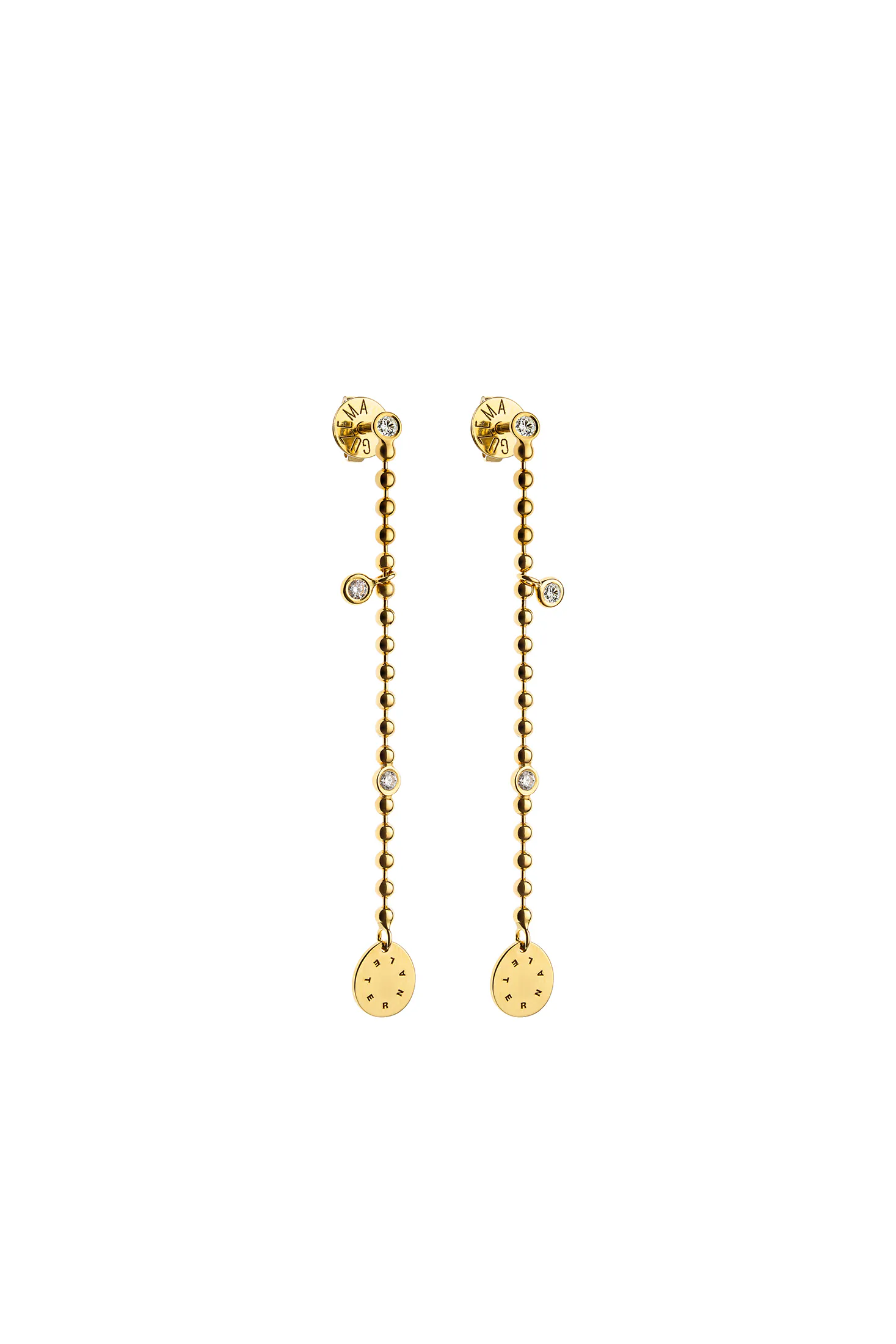 Earrings Solo Chain Eternal Earrings, diamonds, yellow gold for stylish and elegant looks