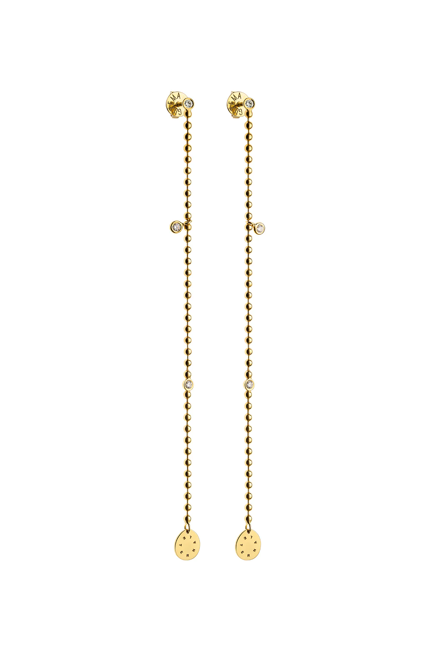 Earrings Lata Chain Eternal Earrings, diamonds, yellow gold with timeless design by Guzema