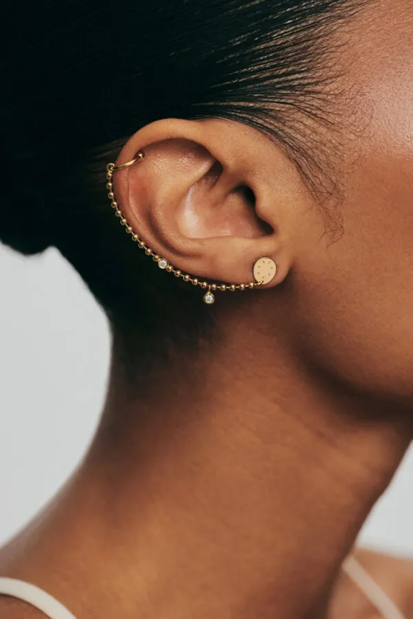 Earrings Duo Diamonds Eternal Cuff-Earring, yellow gold for stylish and elegant looks