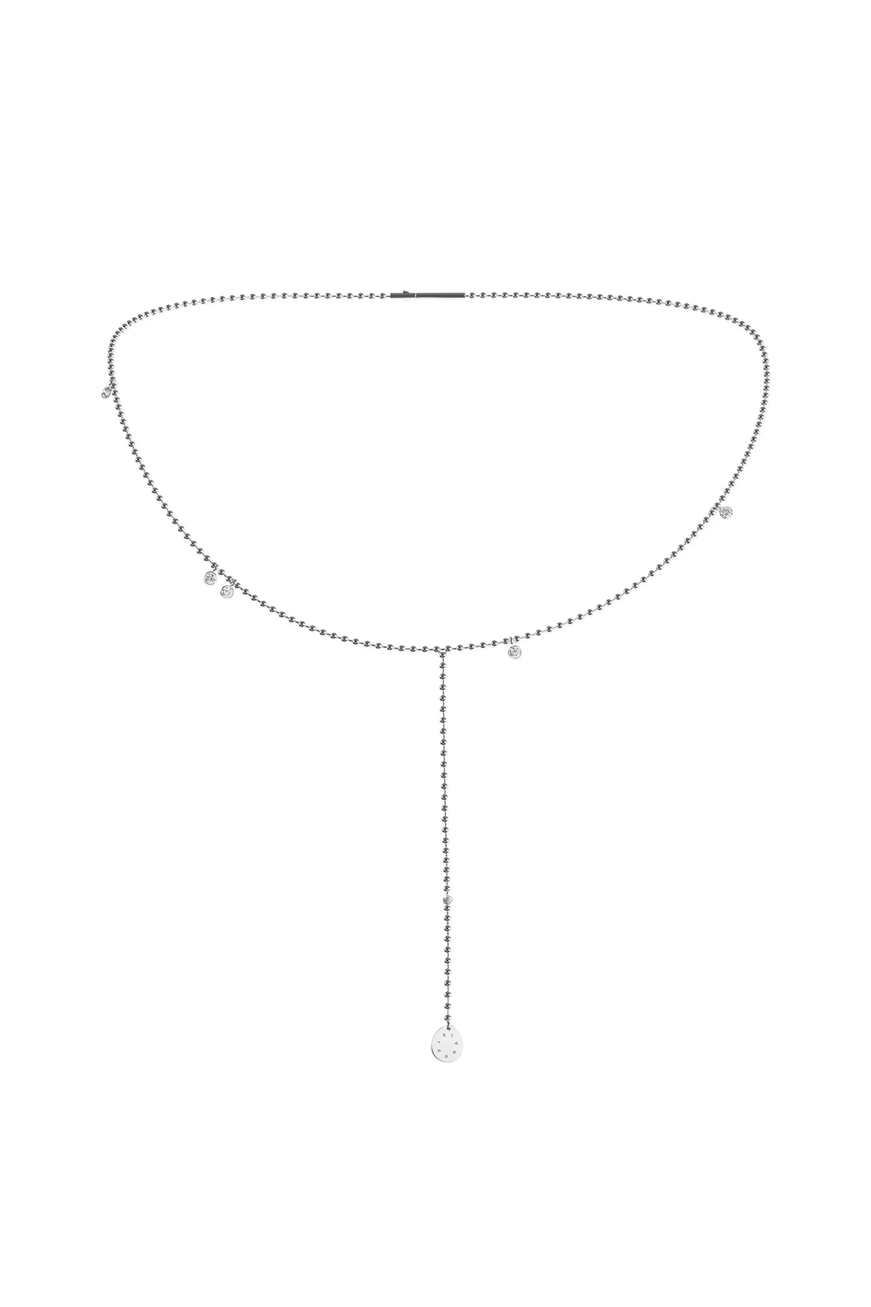 Exclusive Necklaces Solo Flat Eternal Necklace, diamonds, white gold from Guzema