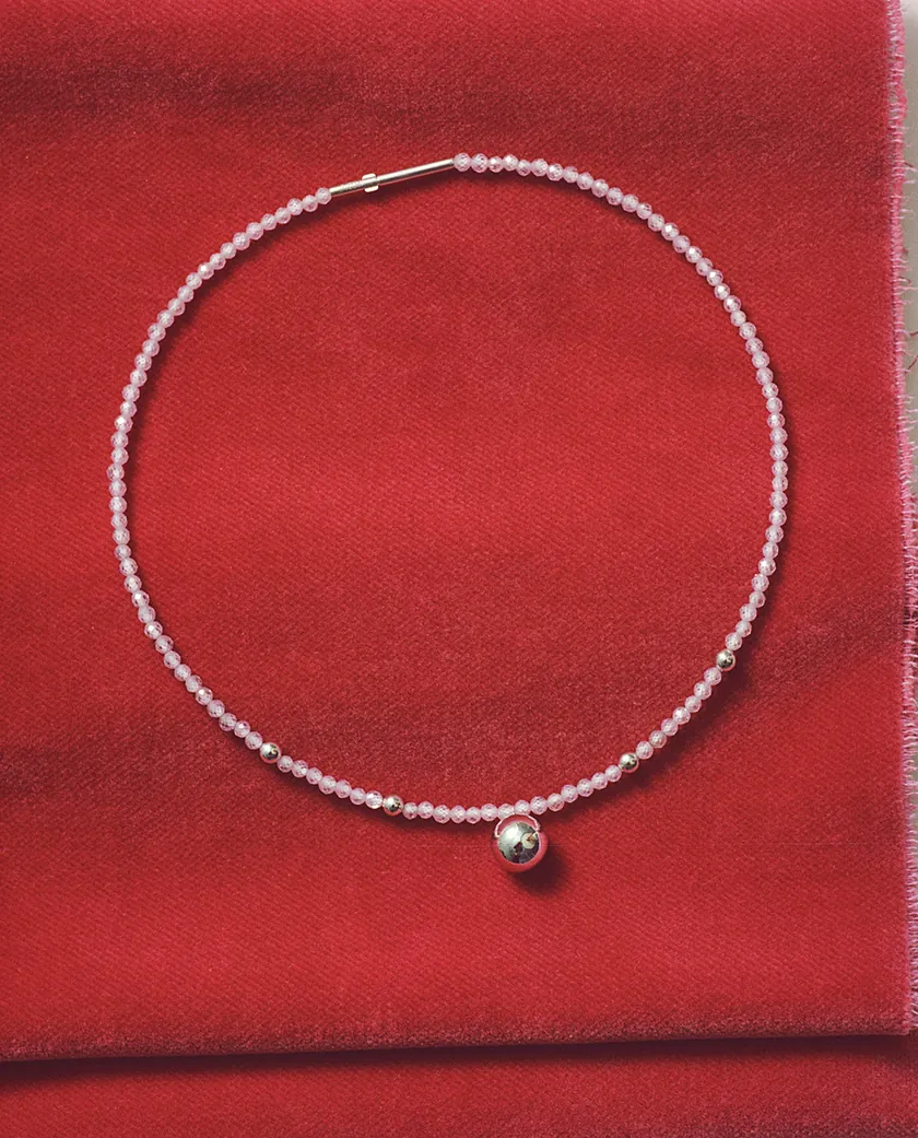 Custom Necklaces Orb Accent Gems Necklace, white gold for a luxurious style