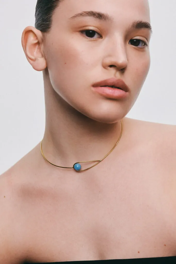 Chokers Celestial Blue Necklace, yellow gold available online with unique design