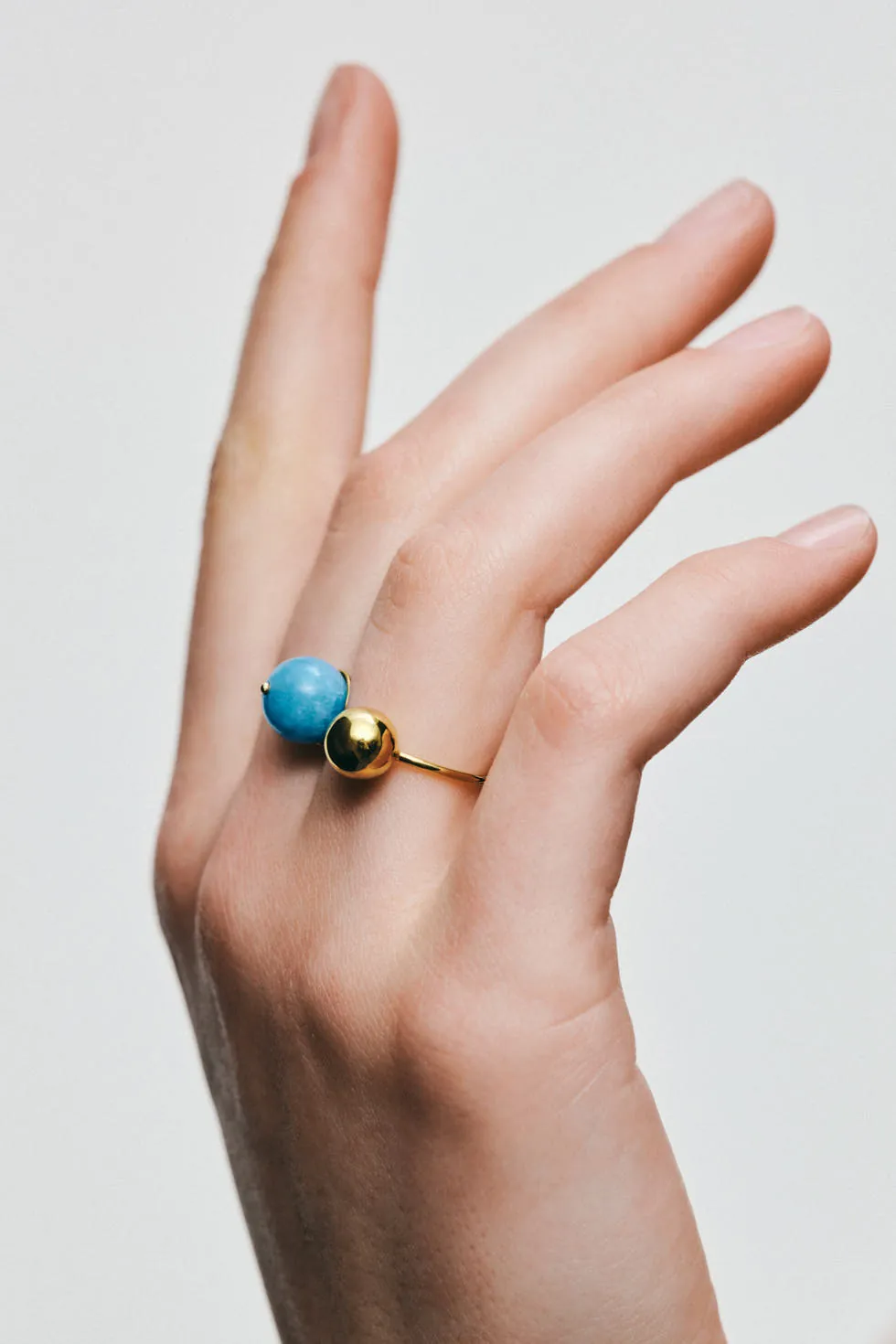 Rings Duo Celestial Blue Ring, yellow gold with modern design available now