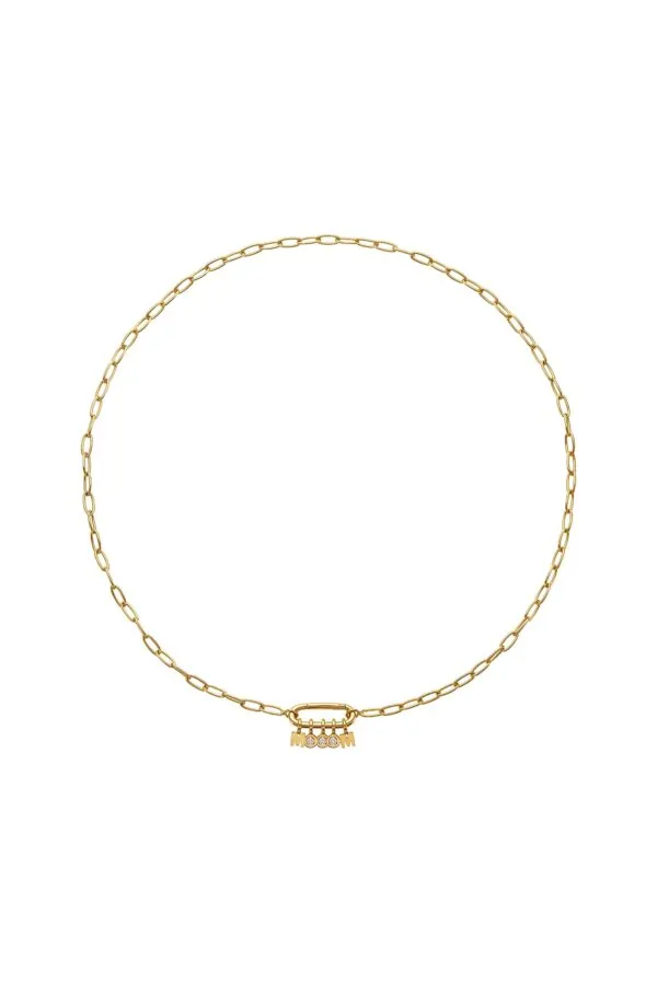 Custom Necklaces MOM Necklace, diamond, yellow gold for a luxurious style