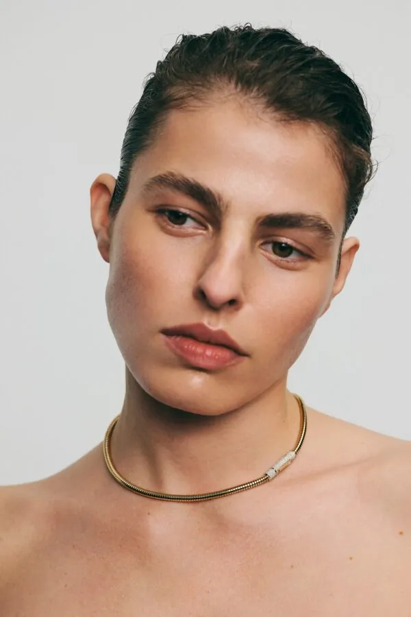Exclusive Necklaces Snake Necklace, diamonds, yellow gold from Guzema